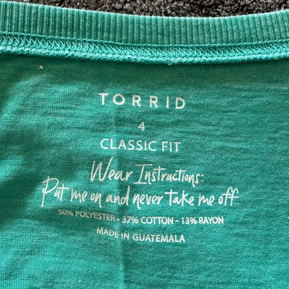Torrid Classic Fit Green Top